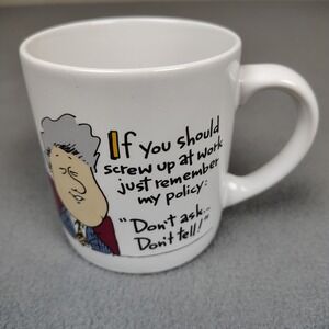Vintage Bill Clinton Coffee Mug Don't Ask Don't Tell Comical‎ Politics Fun 1990s